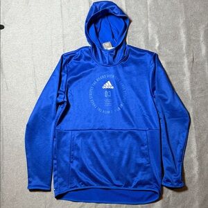 Adidas Sport Hoodie with Team‎ Issue Badge Royal / Heather / White, Large